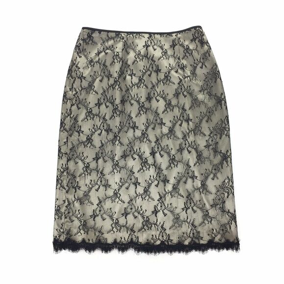 Adrianna Papell Lace Overlay Slip Pencil Skirt - Picture 1 of 8